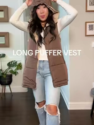 The perfect fall layering piece. 🍂 This fleece-lined puffer vest adds cozy warmth without the bulk. Reversible, lightweight, and hooded, it’s the ideal jacket for crisp mornings, school drop-offs, errands, and everything in between. #PufferVest #FleeceLinedVest #lightweightjacket #LayeringEssential #cozystyle 