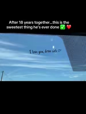 After 18 years together…this is the sweetest thing he’s ever done ✅ ❤️. I love you,drive safe ❤️ stickers #fyp #backtoshool #carsaccessories #truckstuff #carstickers 