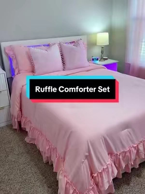 It’s so gorgeous!! She’s obsessed 💕 #comforter #girlsbedding #comforterset #bedding #ruffles 