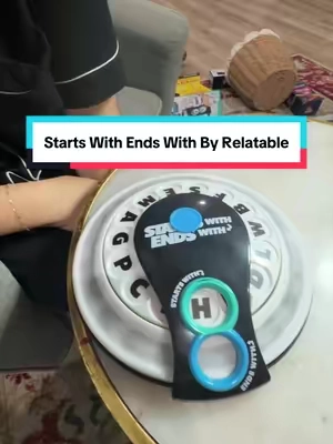 Can you think faster than everyone else? 🤯 Starts With Ends With is the party game that puts your brain to the test. Spin the wheel, find a word that starts and ends with the right letters, and be the first to shout it out! A must-have for game night! #StartsWithEndsWith #PartyGame #GameNight #BoardGame #fungame @Relatable 