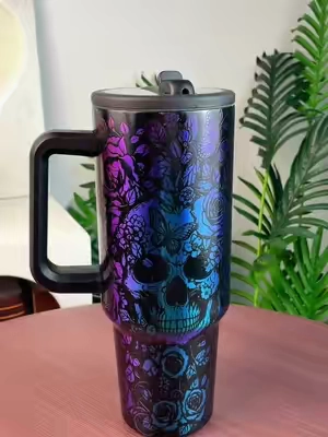 #iridescent #cup #skull #tumbler #summerwins