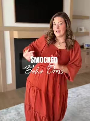 This smocked flowy Fall dress is so gorgeous and a few colors to snag it in! @Grace Karin #TikTokShopSummerSale #falloutfitinspo #smockeddress #falldresses #falldress 