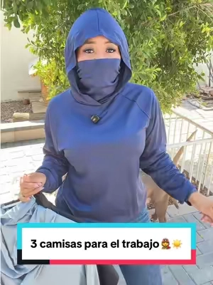 Respuesta a @Erika Hoodies shirts 3 camisas o playeras con mascara cubre boca de mujer #hoodies #construction #workwear #ropadetrabajo #dealsforyoudays