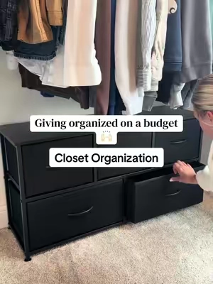 This storage dresser comes in a bunch of different colors, is easy to assemble, and is affordable#organizedhome #closetorganization #closetstorage #dresser #homeessentials 