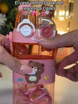 Vasito rosita 🎀 #bottle #waterbottle #kids 