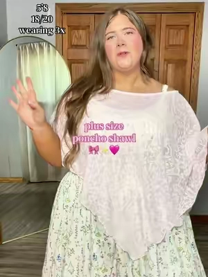 such an easy way to add arm coverage 🩷 #plussizefashion #cider #poncho #shawl #cardigan 