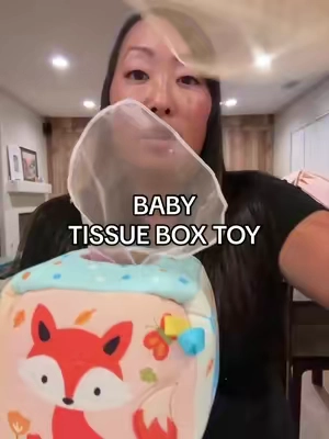 My baby loves playing with this tissue box toy! #babytoy #babytoys #babygift #babygiftideas #babygiftidea 