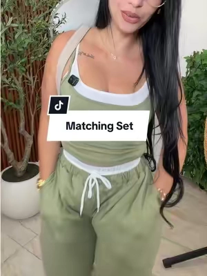 Two-Piece Set Women's Colorblock 2 in 1 Cami Top & Wide Leg Pants Set, Casual Sleeveless Top & Pocket Trousers, Ladies Summer Clothes, Casual Lounge Set, Stretchy Outfit Sets, Camisole Sets, Pants Loungewear Set ##tiktikshopcreatorpicks##tiktokshopsummersale##summeroutfits##matchingset##womenswear