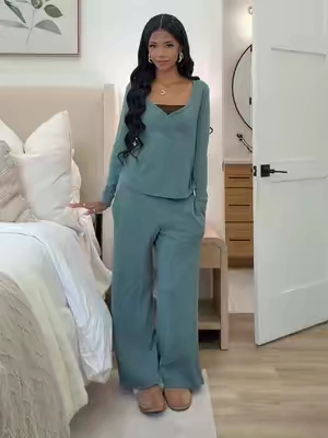AND they’re healthy!! cotton + bamboo #pajamas #loungewear #bamboopajamas #matchingset #cutepajamas 