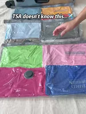 Why pay for extra bags when you can pack smarter?These vacuum seal bags +portable vacuum are a travel must have.More outfits ,less space ,and no overweight fees #spacesaver#packwithme#vacuumstoragebags #summerwins#tiktokshopsummersale