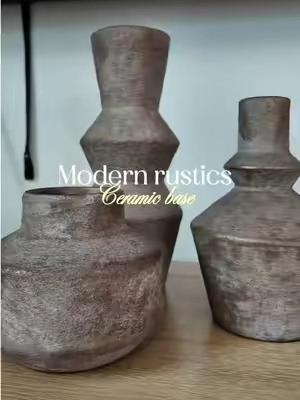 Jarrones rústicos de cerámica #jarronesdecorativos #ceramicbase #rusticdecor #homedecor 