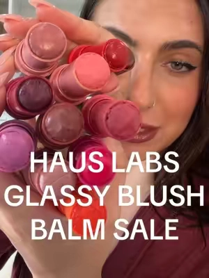 Haus Labs glassy blush balms are on sale until midnight July 27 (tonight!) so run! @Haus Labs  #hauslabs #hauslabsblush #blush #hauslabsbyladygaga #tiktokshopcreatorpicks *pricing may change. Sale is July 22-27 2027*