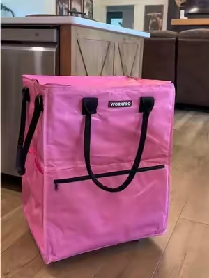 My new favorite purchase! 👏🏼✨🩷So handy!! #grocerybag #boutiqueowner #businessowner #grocery #tiktokshopcreatorpicks 