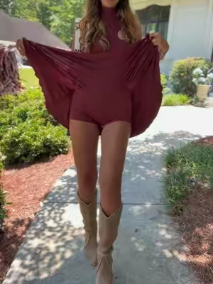 @CiderEssentials such a fun dress for gameday this fall!! I’m 5’8 135 wearing a small. #minidress #romper #falloutfits #gamedayoutfit #alabamafootball 