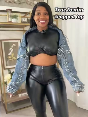 Love this real bad size medium color light blue @Fashion Nova #denimjacket#denimcroppedjacket #tiktokshopcreatorpicks #backtoschool #affordablefashion 