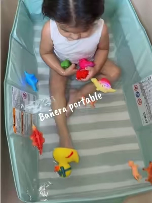 Tina de baño portátil para niños #tinaportaril #bañera #tiktokshopsummersale #blackfriday  