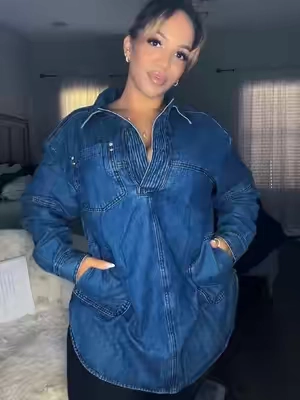 A denim lovers must have. #jacket #denim #jeans #pullover 