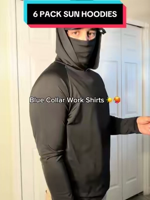 If you work outside in the summer heat these sun hoodies are a must have #workwear #bluecollar #landscaping #construction #tiktokshopcreatorpicks 