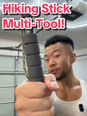 These Hiking Stick Multi-Tools have everything you need for an outdoor adventure! #outdoorgear #Hiking #fishing #campinggear #giftsforhim 