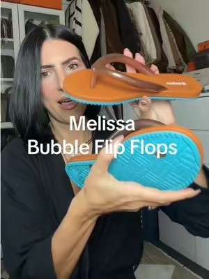 Cute!! 🧡🩵@Melissa Official #melissashoes #flipflops #summersandals #vacationwear 