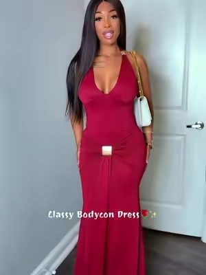 Classy bodycon dress 🌹 size small 5’5 140lbs  . . . . . #bodycondress #summerdress #dress #maxidress 
