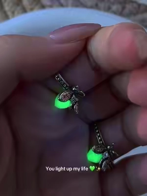 He finally found his star. 🌟 This little firefly ring reminds me of Ray from The Princess and the Frog. The best part? It actually glows in the dark! Just charge it with your phone flashlight or UV light, and watch him light up for you. 🥺💙 #firefly #princessandthefrog #rayandevangeline #glowinthedark #cutejewelry 