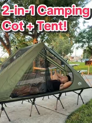 Is it a Camping Cot? Or is it a Tent?! Maybe it’s both! #campinggear #tent #sleepingbag #Outdoors #outdoorgear 
