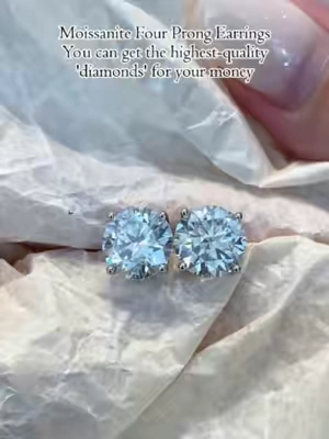 Moissanite Four Prong Earrings💎You can get the highest quality'diamonds' for your money✨#earrings #earring #moissaniteearrings #s925 #s925silver #silver #silverjewelry #TikTokShopSummerSale #2026 #delzzad #waterproofjewelry #jewelry #giftideas #viral #delzzadjewelry #nontarnishjewelry #beautiful #luxury #affordable #diamond #diamondtester #fyp #moissanite