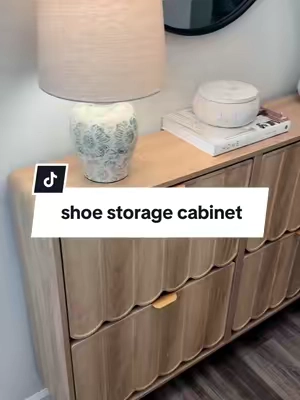 Your entryway sets the tone for your entire home. ✨ This shoe storage cabinet keeps the clutter hidden while giving your space that clean, elevated look. Functional, beautiful, and one of my favorite home organization finds. 🤍 #EntrywayDecor #ShoeStorage #ShoeCabinet #homeorganization #aesthetichome @GiratreeFurniture 