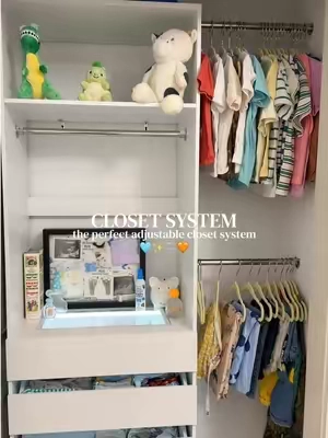 i might just ask my husband to make his closet bigger 🥹🩵 #closetsystem #closetorganization #tiktokshopsummersale #closetorganizer #closetsystemonabudget 