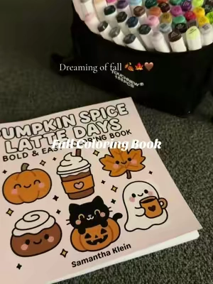It’s getting closer 🥰🤎✨ love these coloring books! Easy and so cute #coloringbook #adultcoloringbook #fallvibes #halloween #coloringbooks 