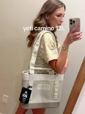 The new yeti camino 12L is the size I carry everyday and it’s perfect. 🎀