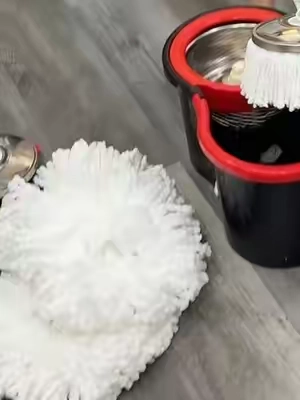 Spin Mop And Bucket Set with Wringer, 360° Rotating Mop Bucket System, Includes 3 Microfiber Mop Refill Heads And A 61-Inch Adjustable Stainless Steel Handle, Ideal for Bathroom Use, Efficient Floor Cleaning, Home Cleaning#mop #cleaning 