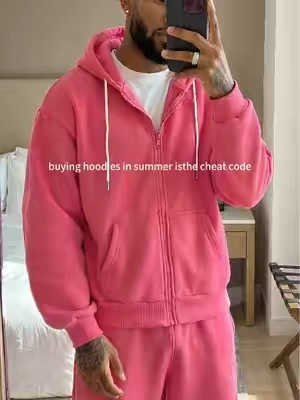 off season steal #pinkhoodie #ziphoodie #menswear #fyp #viral