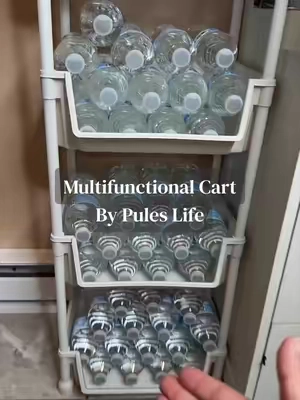 Stop letting your drinks take up floor space! This multi-layer storage cart with wheels is perfect for organizing bottled water, snacks, pantry items, bathroom essentials, and more. I love that I can roll it wherever I need it and keep everything neat and easy to grab.  #homeorganization #SummerVibes #DealsForYouDays #Summerwins  #summerturnup