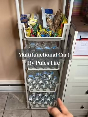 Stop letting your drinks take up floor space! This multi-layer storage cart with wheels is perfect for organizing bottled water, snacks, pantry items, bathroom essentials, and more. I love that I can roll it wherever I need it and keep everything neat and easy to grab.  #homeorganization #SummerVibes #DealsForYouDays #Summerwins  #summerturnup 