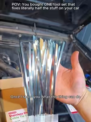 Score this must-have tool set while free shipping lasts! 📦⚡ POV: Never use cheap plastic zip ties on your car again! 🛑🔧 The genius tool mechanics don't want you to know about! 🛠️⚡ Stop using plastic zip ties for your exhaust and fence! Try this! 🛑🔥 This game-changing tool makes stainless steel zip ties effortless! 🤯🚗 Stop wasting money on clamps that break! Try this instead! 🙌💡 Why didn't anyone tell me about stainless steel zip ties sooner? 🤦‍♂️🔥 Stainless Steel Cable Tie Gun Kit-110PCS 11.8 inches 304 Heavy Duty Metal Zip Ties, 200LBS Tensile Strength & UV Resistant-for Fence, Exhaust Pipe, Chicken Coop & Industrial Use #tooltok  #mechaniclife  #CarRepair  #diyautorepair  #ShopTools 