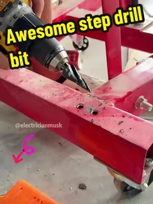 How many holes can your step drill bit drill in succession?#bluecollar #diyer #mechanic #welder #stepdrillbit 