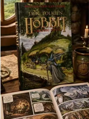 The Hobbit Graphic Novel | J.R.R. Tolkien Illustrated Edition by David Wenzel Rediscover Tolkien’s classic adventure in a beautifully illustrated graphic novel. The Hobbit: Revised & Expanded Graphic Novel by David Wenzel brings Bilbo, Gandalf, Smaug, and Middle-earth to life with stunning artwork while staying true to the original story. Whether you’re a longtime Tolkien fan, a new reader, or looking for the perfect fantasy book gift, this illustrated edition is a must-have for any collection. Tap below to see why readers love this graphic novel. #TheHobbit #GraphicNovel #Tolkien