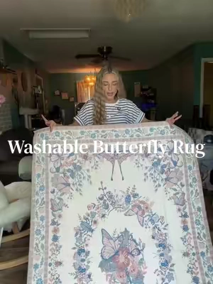 The prettiest butterfly rug ✨ #rug #washablerug #arearug #tiktokshopcreatorpicks 