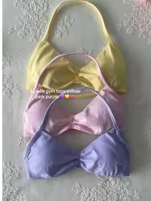 in love with these gym tops <3 #GymTok #sportsbra #set #yellow #pink