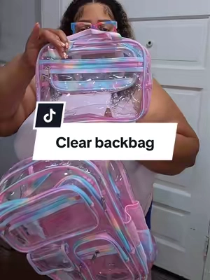 she's definitely gonna stand out #tiktokshopbacktoschool #clearbookbag #clearbackpack #tiktokshopsummersale #bookbag 