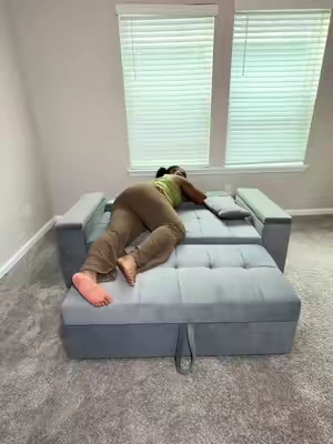 This 3-in-1 sofa bed couch is great for dorm rooms and small apartments  #naturallyb  #couch  #couches  #cloudcouch  #summermusthaves 