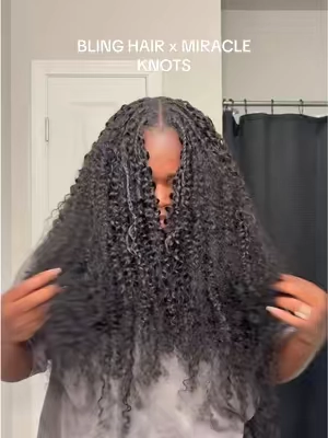 hair that moves with you and on sale right now 🙂‍↔️  Hair: @Bling Hair Fashion  Burmese curly x 5 packs  #miracleknots #minibraids #bohobraids #crochethair 