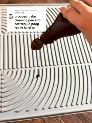 Replying to @Matt Conner these are so much easier to clean than people think. They do have grooves, but they are easy to clean by hand, by taking it out and using the hose or even placing in your tub and cleaning it that way! #littermat #catlitter #catmusthaves #catlitterbox #catlife 