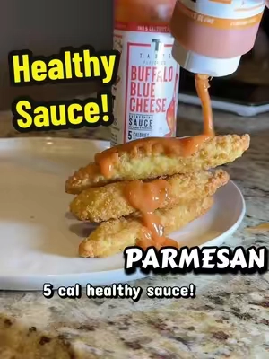 Taste flavor co spicy garlic parm and buffalo blue cheese sauce or low-calorie with clean ingredients! No seed oils and taste amazing. This is the sauce brand from Joey Swoll so you know it’s good.  #tasteflavorco #healthysauce #buffalosauce #joeyswoll #cleaneating @Taste Flavor Co 