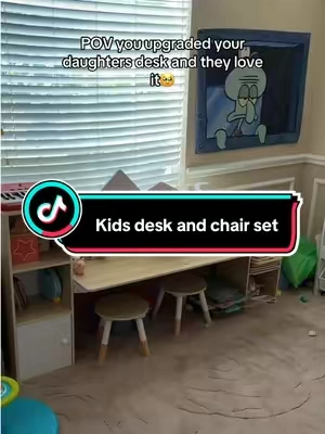 Literally the cutest desk! Their flash sale won’t last long! #kidsdesk #toddlerdesk #playroommusthave #kidsdeskarea #playroomideas 