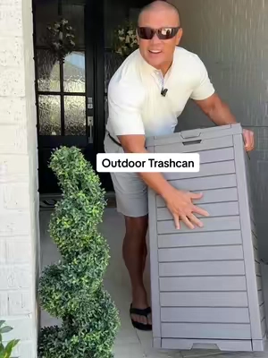 One less reason for people to go in and out of the house. #outdoortrashcan #outdoorliving 