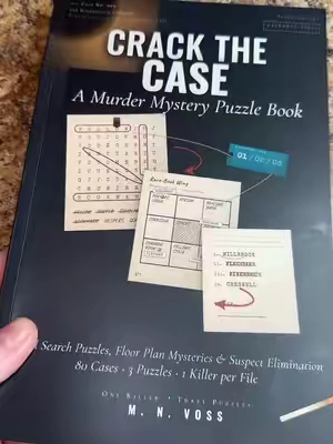 Crack the Case is the ultimate murder mystery puzzle book for anyone who loves true crime, escape rooms, and brain teasers. Solve word search puzzles, analyze clues, eliminate suspects, and crack 80 unique cases using detective skills and logic. A fun challenge for puzzle lovers and mystery fans looking for an interactive brain workout. #CrackTheCase #MurderMystery #PuzzleBook #WordSearch #TrueCrime 