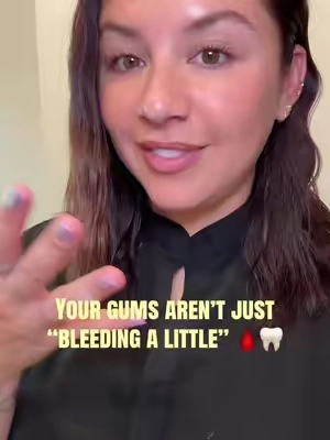Bleeding gums is a bigger problem than most people think! #bleedinggums #oralhealth #teeth #gumdisease #waterflosser   